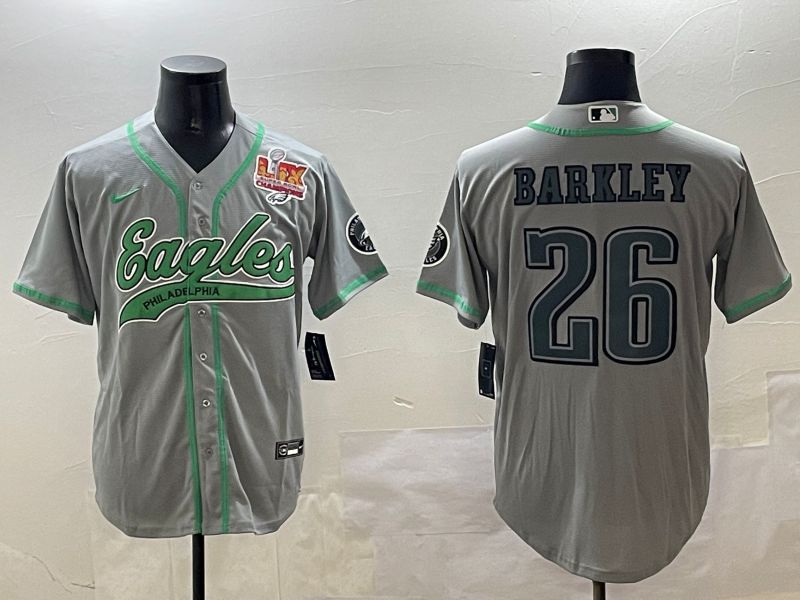 Men Philadelphia Eagles #26 Barkley Grey Jointly Name 2025 Nike Limited NFL Jersey style 7